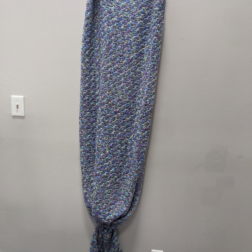 Handmade mermaid tail blanket